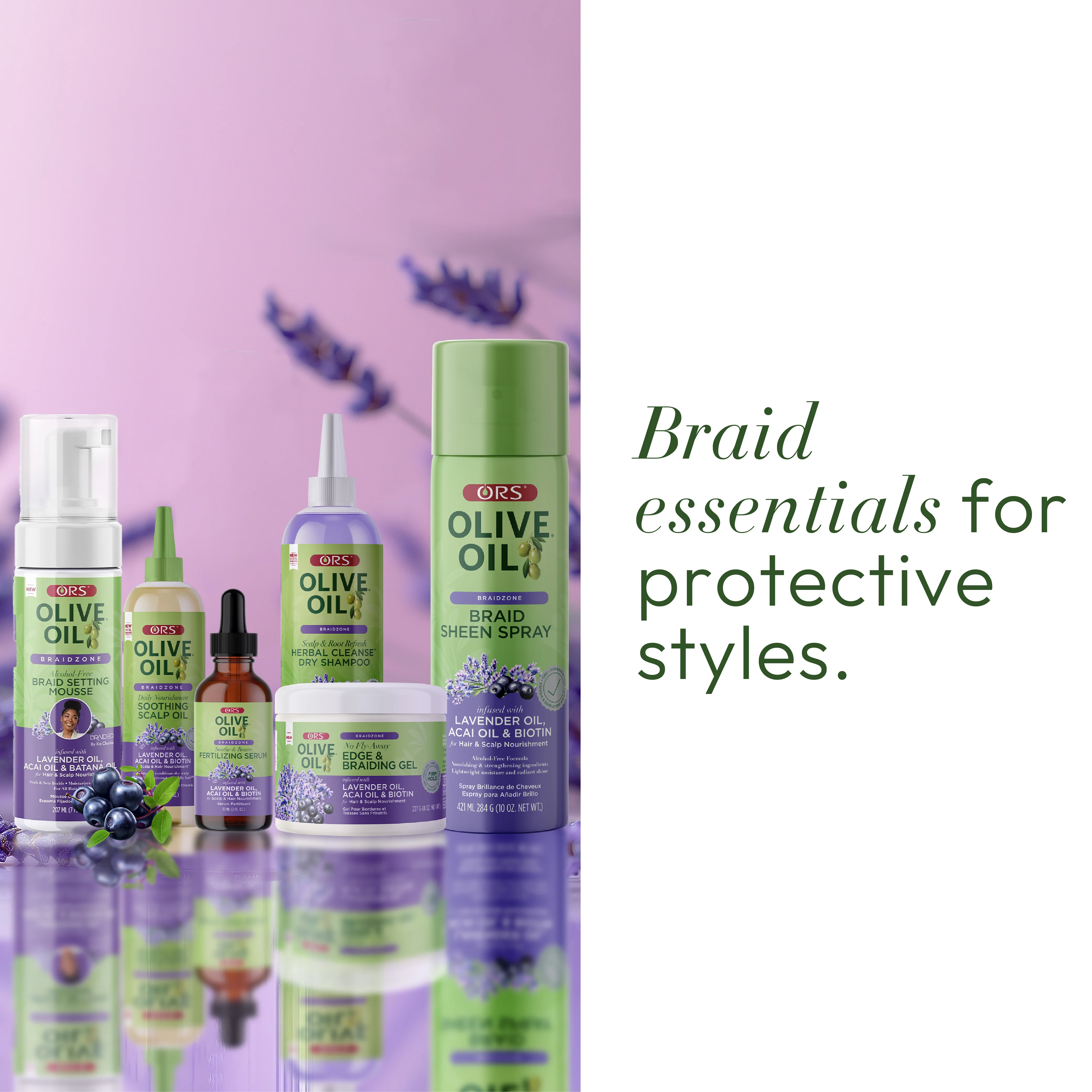 ORS Olive Oil Braidzone Braid Setting Mousse for Hair & Scalp Nourishment (7.0 oz) - Image 11