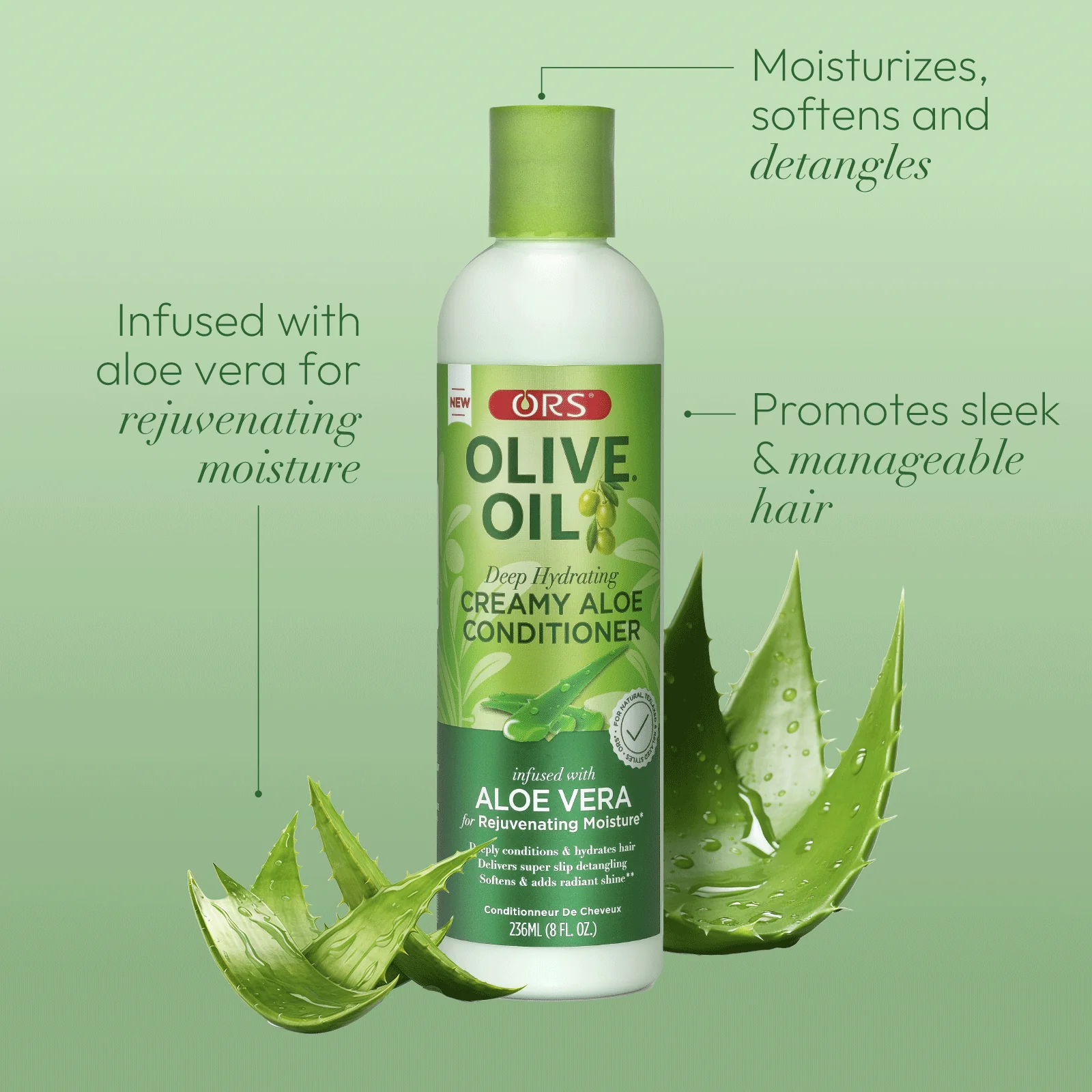ORS Olive Oil Creamy Aloe Shampoo & Conditioner (8.0 oz) Bundle - Image 4