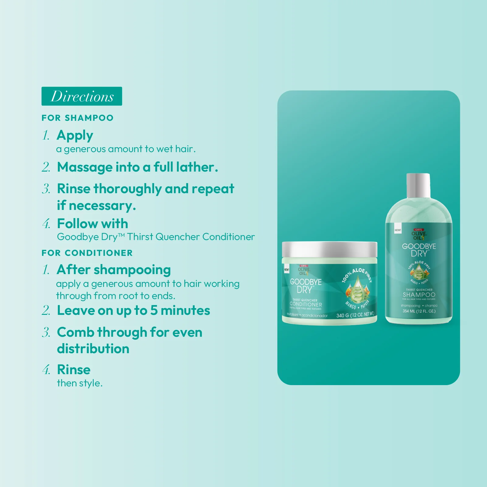 ORS Olive Oil Goodbye Dry Thirst Quencher Shampoo & Conditioner Bundle - Image 10