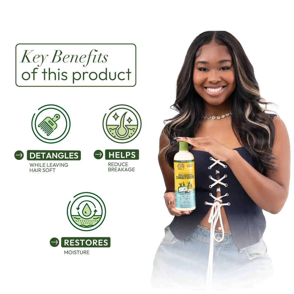 ORS Olive Oil HBCU Strengthen and Restore Replenishing Conditioner for Revitalizing Moisture (16.0 oz) - Image 5