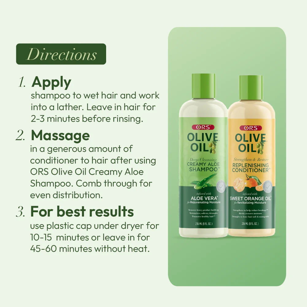 ORS Olive Oil Shampoo & Conditioner for Revitalizing Moisture (8.0 oz) 2-Piece Set - Image 8