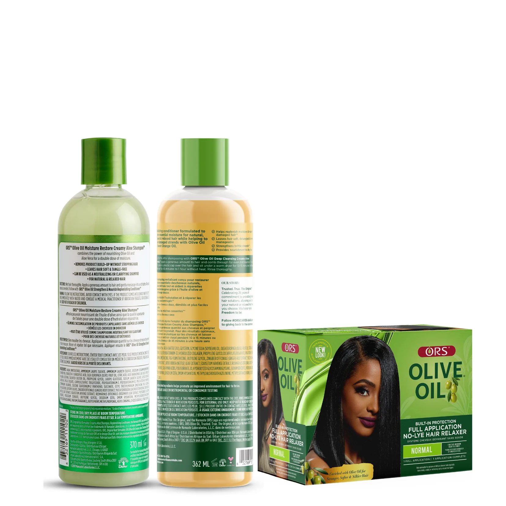 ORS Olive Oil Shampoo, Conditioner & Full Application No-Lyer Relaxer 3-Piece Set - Image 2