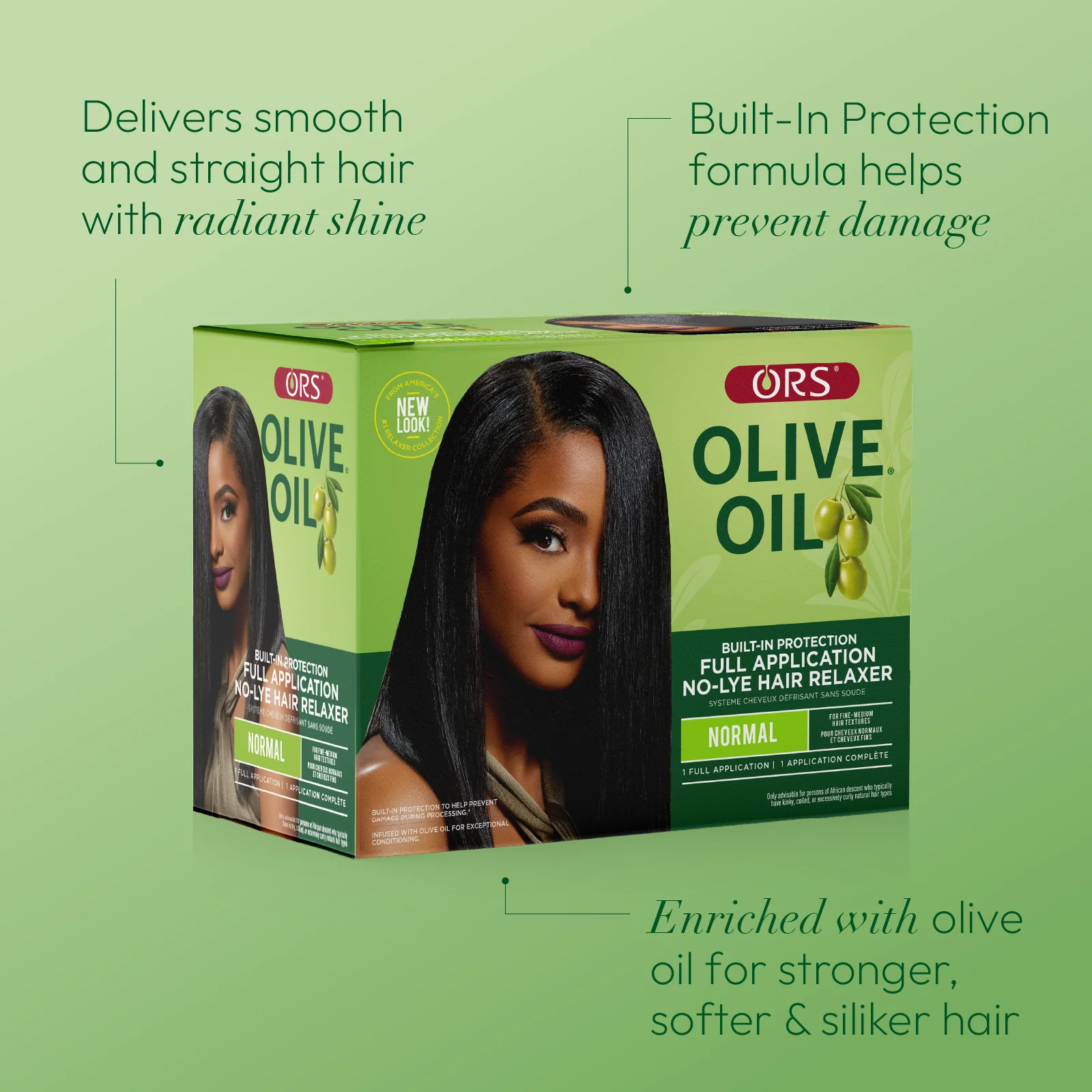 ORS Olive Oil Shampoo, Conditioner & Full Application No-Lyer Relaxer 3-Piece Set - Image 3