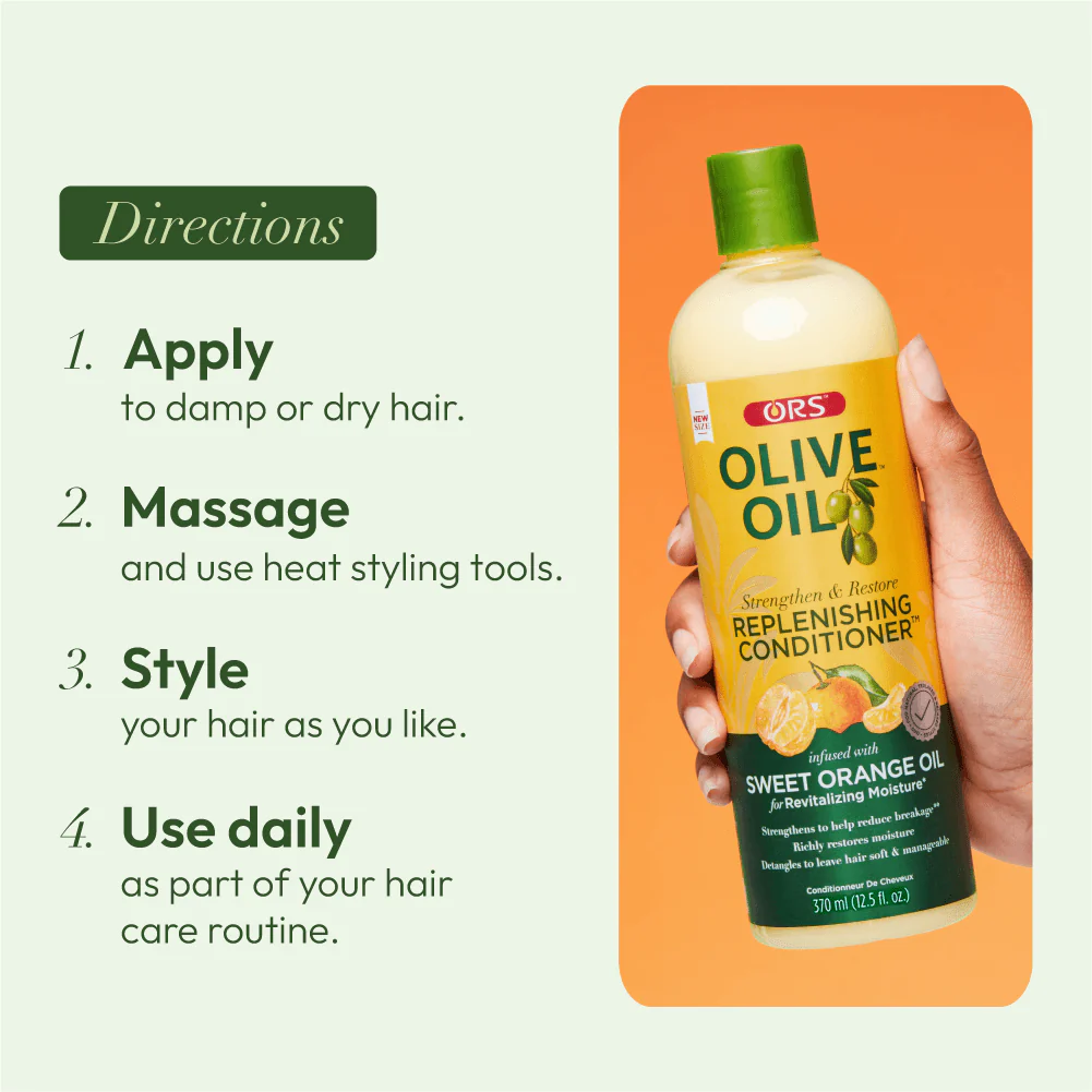 ORS Olive Oil Strengthen and Restore Replenishing Conditioner for Revitalizing Moisture (12.25 oz) - Image 8